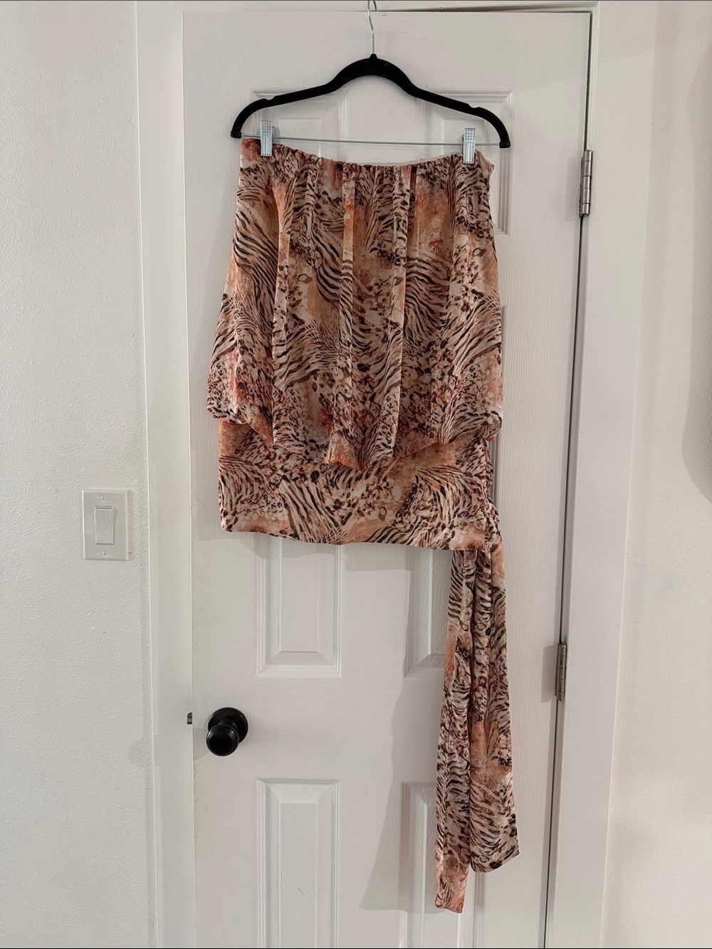 Animal Print Strapless Women's Dress - Beige/Tan
